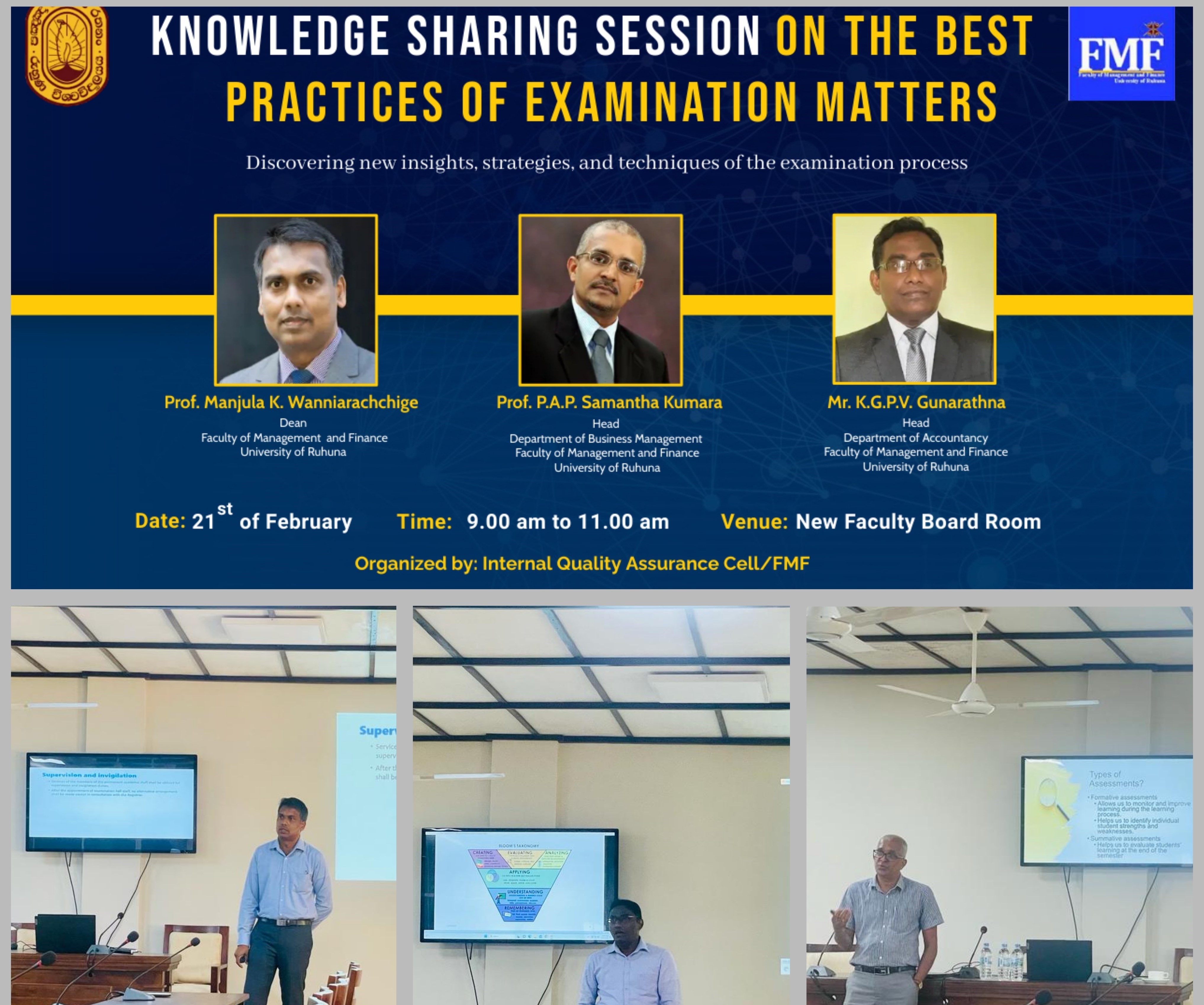 Knowledge Sharing Session on Examination Matters